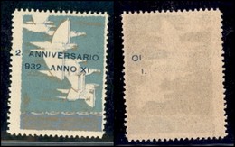 POSTA AEREA  - 1932 - 2° Anniversario Crociera Transatlantica - Vignetta Con Soprastampa Ricordo - Andere & Zonder Classificatie