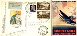 POSTA AEREA  - 1933 (6 Agosto) - Roma Durazzo (3041) - 18 Aerogrammi Col Dispaccio - Cartolina Della Crociera - Andere & Zonder Classificatie