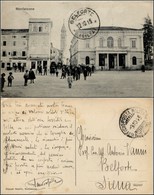 CARTOLINE - REGIONALISMO-FRIULI VENEZIA GIULIA - Monfalcone (GO), Piazza Del Paese Animatissima Viaggiata 1915 - Altri & Non Classificati