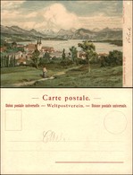 CARTOLINE - REGIONALISMO-SVIZZERA - Lucerne Avec Le Rigi - Litografia Ed. Gussoni Milano - Scritta Non Viaggiata - Andere & Zonder Classificatie