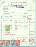 Facture Met Fiscale Zegels Met Firmaperforatie (perfin) " E.V. " Van Etabl. VANDRESPECK Te Bruxelles - 1934-51