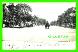 SOUTHAMPTON, NY - MAIN STREET - ILLUSTRATED POST CARD - ANIMATED - TRAVEL IN 1909 - - Long Island