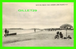 SAG HARBOR, NY - BATHING BEACH, ANIMATED - TRAVEL IN 1952 - TOMLIN ART CO - - Long Island