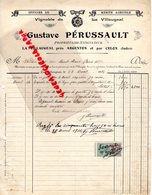 36- LA VILLAUGEAI PRES ARGENTON ET PAR CELON- RARE FACTURE GUSTAVE PERUSSAULT-PROPRIETAIRE VITICULTEUR-1916 - Artigianato