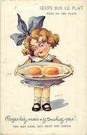 Themes Div- Ref Y976- Illustrateurs - Illustrateur Wuyts  - Enfants - Les Oeufs Au Plat - Eggs -  Carte Bon Etat - - Wuyts