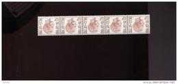 Belgie Rolzegels Elstrom Boudewijn R70 1962 Strook Van 5 Met Nummer - Coil Stamps