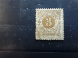 SVERIGE SUEDE SWEDEN , 1877 Chiffres Denteles 13 , Yvert No 16 A, 3 Ore Bistre Neuf * MH ,  BTB Cote 85 E - Unused Stamps