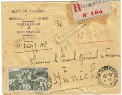 CTN54A- MADAGASCAR LETTRE REC. DU HAUT COMMISSARIAT 21/5/1947 - Lettres & Documents