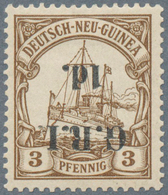 Deutsch-Neuguinea - Britische Besetzung: 1914: 1 D. Auf 3 Pf. Dunkelockerbraun, KOPFSTEHENDER AUFDRU - Nueva Guinea Alemana