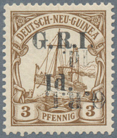 Deutsch-Neuguinea - Britische Besetzung: 1914: 1 D. Auf 3 Pf. Dunkelockerbraun, DOPPELTER AUFDRUCK ' - Nuova Guinea Tedesca