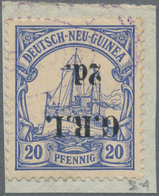 Deutsch-Neuguinea - Britische Besetzung: 1914: 2 D. Auf 20 Pf. Violettultramarin, KOPFSTEHENDER AUFD - Nuova Guinea Tedesca