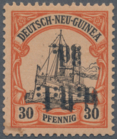 Deutsch-Neuguinea - Britische Besetzung: 1914: 3 D. Auf 30 Pf. Orange/schwarz Auf Gelblichorange, DO - Duits-Nieuw-Guinea