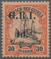 Deutsch-Neuguinea - Britische Besetzung: 1914: AUFDRUCKFEHLER 1 D. Statt 3 D. Auf 30 Pf. Orange/schw - Nouvelle-Guinée