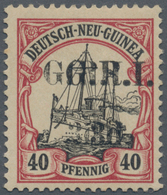 Deutsch-Neuguinea - Britische Besetzung: 1914: AUFDRUCKABART 3 D. Anstatt 4 D. Auf 40 Pf. Karmin/sch - Nuova Guinea Tedesca