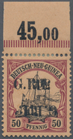 Deutsch-Neuguinea - Britische Besetzung: 1914: 5 D. Auf 50 Pf. Karmin/schwarz Auf Mattkarmin Mit Obe - Deutsch-Neuguinea