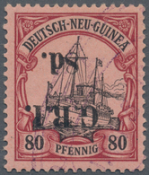 Deutsch-Neuguinea - Britische Besetzung: 1914: 8 D. Auf 80 Pf. Karmin/schwarz Auf Mattkarmin, KOPFST - Nuova Guinea Tedesca