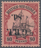 Deutsch-Neuguinea - Britische Besetzung: 1914: 8 D. Auf 80 Pf. Karmin/schwarz Auf Mattkarmin, KOPFST - Deutsch-Neuguinea