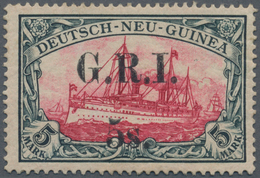 Deutsch-Neuguinea - Britische Besetzung: 1914: 5 S. Auf 5 M. Grünschwarz/dunkelkarmin, Aufdruck 'G.R - Nouvelle-Guinée