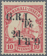 Deutsche Kolonien - Marshall-Inseln - Britische Besetzung: 1914: 2 D. Auf 10 Pf. Dunkelkarminrot Mit - Islas Marshall