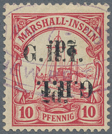 Deutsche Kolonien - Marshall-Inseln - Britische Besetzung: 1914: 2 D. Auf 10 Pf. Dunkelkarminrot Mit - Isole Marshall