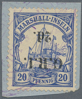 Deutsche Kolonien - Marshall-Inseln - Britische Besetzung: 1914: 2 D. Auf 20 Pf. Ultramarin Mit KOPF - Isole Marshall