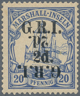 Deutsche Kolonien - Marshall-Inseln - Britische Besetzung: 1914: 2 D. Auf 20 Pf. Ultramarin Mit KOPF - Marshall-Inseln