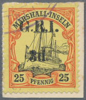 Deutsche Kolonien - Marshall-Inseln - Britische Besetzung: 1914: 3d. Auf 25 Pf. Orange/schwarz Auf G - Isole Marshall