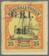 Deutsche Kolonien - Marshall-Inseln - Britische Besetzung: 1914: 3d. Auf 25 Pf. Orange/schwarz Auf G - Islas Marshall