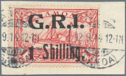 Deutsche Kolonien - Samoa - Britische Besetzung: 1914: "1 Shilling." Auf 1 Mark Dunkelrot, Aufdruck - Samoa