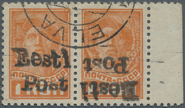 Dt. Besetzung II WK - Estland - Elwa: 1941, 1 K Orange Freimarke "Werktätige", Ohne Wasserzeichen, W - Occupazione 1938 – 45