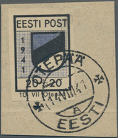 Dt. Besetzung II WK - Estland - Odenpäh (Otepää): 1941, 20 + 20 (K) Schwarz/violettultramarin, Type - Occupation 1938-45