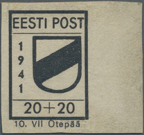 Dt. Besetzung II WK - Estland - Odenpäh (Otepää): 1941, 20 + 20 (K) Schwarz, Type II, FARBE VIOLETTU - Occupazione 1938 – 45