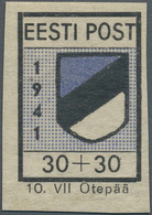 Dt. Besetzung II WK - Estland - Odenpäh (Otepää): 1941, 30 + 30 (K) Schwarz/violettultramarin, Type - Occupazione 1938 – 45