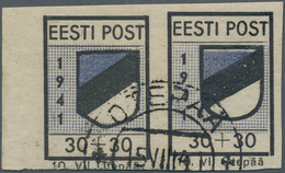 Dt. Besetzung II WK - Estland - Odenpäh (Otepää): 1941, 30 + 30 (K) Schwarz/violettultramarin, Waage - Ocupación 1938 – 45