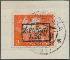 Dt. Besetzung II WK - Estland - Moiseküll (Möisaüla): 1941, 1,20 Auf 3 (S) Dunkelrotorange "100 Jahr - Ocupación 1938 – 45