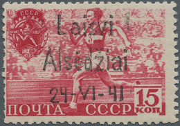 Dt. Besetzung II WK - Litauen - Alsedschen (Alsedziai): 1941, 15 K Karmin "Sportfeier" (Sowjetunion - Besetzungen 1938-45