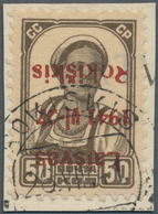 Dt. Besetzung II WK - Litauen - Rakischki (Rokiskis): 1941, 50 K Braun, Type IV, Feld 10, Mit KOPFST - Besetzungen 1938-45