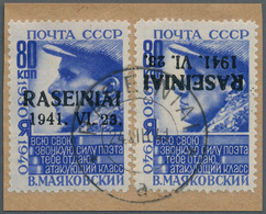 Dt. Besetzung II WK - Litauen - Rossingen (Raseiniai): 1941, 80 K Ultramarin "Majakowskij", Marke Mi - Occupazione 1938 – 45