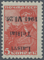 Dt. Besetzung II WK - Litauen - Telschen (Telsiai): 1941, 5 K Dunkelbräunlichrot Freimarke "Werktäti - Besetzungen 1938-45