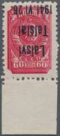 Dt. Besetzung II WK - Litauen - Telschen (Telsiai): 1941, 60 K Lilarot Freimarke "Werktätige", Unter - Occupazione 1938 – 45