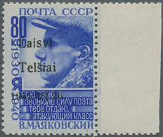 Dt. Besetzung II WK - Litauen - Telschen (Telsiai): 1941, 80 K Ultramarin "Majakowskij", Aufdruck In - Occupazione 1938 – 45