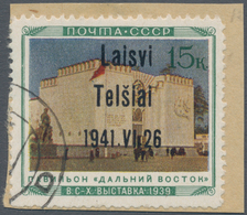 Dt. Besetzung II WK - Litauen - Telschen (Telsiai): 1941, 15 K "Landwirtschafts-Ausstellung" Mit Auf - Besetzungen 1938-45