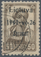 Dt. Besetzung II WK - Litauen - Zargrad (Zarasai): 1941, 50 K Lebhaftbraun Freimarke "Werktätige", A - Occupazione 1938 – 45