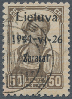 Dt. Besetzung II WK - Litauen - Zargrad (Zarasai): 1941, 50 K Lebhaftbraun Freimarke "Werktätige", A - Ocupación 1938 – 45