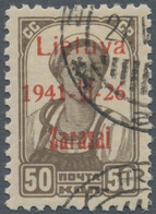 Dt. Besetzung II WK - Litauen - Zargrad (Zarasai): 1941, 50 K Lebhaftbraun Freimarke "Werktätige", A - Occupazione 1938 – 45