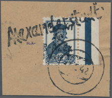 Dt. Besetzung II WK - Ukraine - Alexanderstadt: 1942, 1 R Auf 10 K Dkl'preussischblau, Marke Vom Rec - Occupazione 1938 – 45