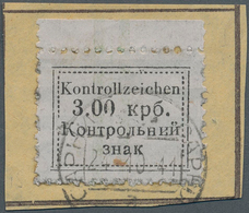 Dt. Besetzung II WK - Ukraine - Sarny: 1941, 3,00 Krb Schwarz Auf Mattgrau, Type I, Entwertet Mit Ky - Besetzungen 1938-45