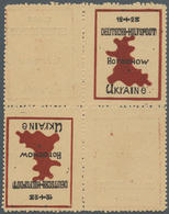 Dt. Besetzung II WK - Ukraine - Nordukraine: 1944, Gorochow: 12 + 28 Pf Braunrot/schwarz, Gezähnt L - Ocupación 1938 – 45