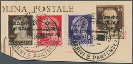 Dt. Besetzung II WK - Zara: 1943, 10 C Schwärzlichbraun, 20 C Rot Und 1 Lire Schwärzlichgrauviolett, - Occupation 1938-45