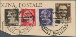 Dt. Besetzung II WK - Zara: 1943, 10 C Schwärzlichbraun, 20 C Rot Und 1 Lire Schwärzlichgrauviolett, - Occupazione 1938 – 45